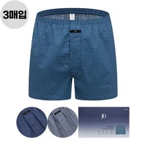 남자 면트렁크 팬티 면실크 프리미엄 80수 인밴드 소변구있는 사각팬티 3매 세트