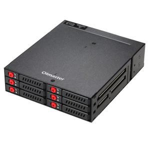 6베이 2.5인치 SATA SSD HDD 스왑 모바일 랙/인클로저 하드 디스크 랙 데이터 저장 장치(5.25 드라이브