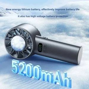 휴대용선풍기 미니 선풍기 Xiaomi 5200mah 휴대용 팬 전기 손 얼음 압축 고속 쿨링 USB 충전식 LED 디지털