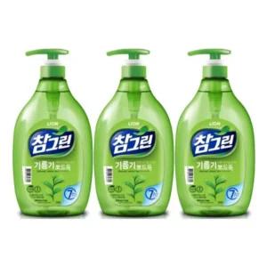 참그린 기름기 뽀드득 1kg 펌프 3개입 라이온코리아/퐁퐁/트리오/주방/세제/리필/대용량/세재 업소용