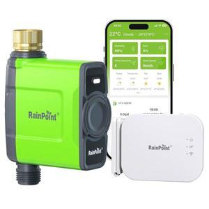 정원 호스용 RAINPOINT WiFi 워터 타이머, 황동 흡입 WiFi 스프링클러 컨트롤러, 이더넷 게이트웨이가 있는 스마트 호스 타이머 밸브, 정원/론용 비 지연(WiFi 및 이더넷 연결 지원)
