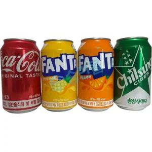 뚱캔 업소용 코카콜라 칠성사이다 환타 파인애플 오렌지 355ml x 각 12개씩 총 48캔