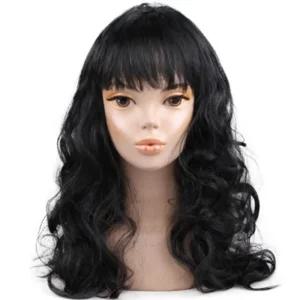 웨이브긴머리가발(블랙)국산가발 부천가발 자연스러운가발 C컬 단발가발