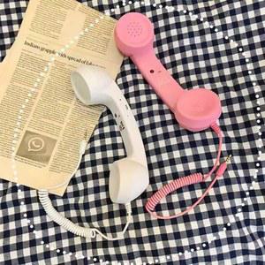 수화기 레트로 디자인 스마트폰 옛날 빈티지 다이얼 고음질 연결 전화기 감성 스피커 유선