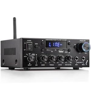 스테레오 수신기, Mini 2.1CH Amp 증폭기 오디오 포함), 5.0 출력 RMS 블루투스 홈 수신기(MIC/Echo/USB/SD/AUX/FM BT 60Wx2 Facmogu HiFi KS-33BT 수신기(액티브 서브우퍼 포함) Max 시어터 400Wx2