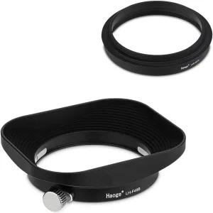 Haoge Leica D-Lux 8 카메라 43mm 스퀘어 메탈 렌즈 후드 쉐이드 스크류 인