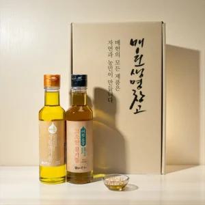 생들기름, 고소한 참기름 180ml 2병 선물세트, 국내산 100%, 해썹, 비건, 할랄, nonGMO