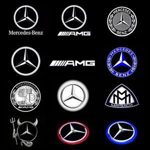 메르세데스 벤츠 W212 W205 AMG ML W166 W246 GLB GLC GLA GLS GLE 용 2P LED 자동차 도어 웰컴 라이트 로