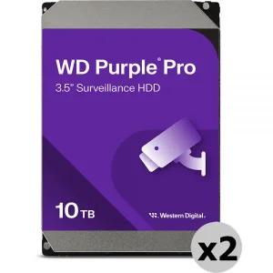 WD 10TB 퍼플 프로 7200 rpm SATA III 3. 내부 감시용 하드 드라이브 소매 2개 세트