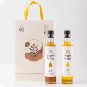 친절한박서방 청년농부가 직접 짠 100% 국산 참기름들기름 300ml x 2세트
