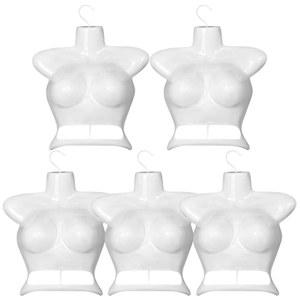 수영복, 드레스, 상의를 진열하는 5pcs 여성 마네킹 몸통 옷걸이, 후크가 달린 가볍고 신뢰할 수 있는 플라스틱, 소매 및 가정용으로 이상적입니다