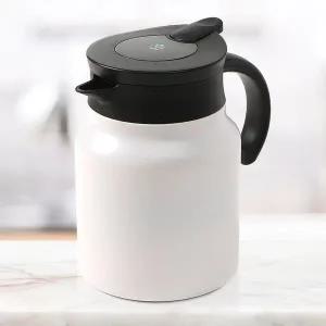 [콩심팥심]온도표시 화이트 보온보냉주전자 900ml 가정용 보온포트 이중진공보온포트 스텐주전자