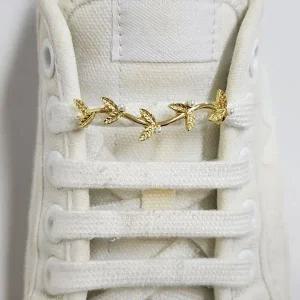 신발장식 신발끈 메탈 버클 장식 나뭇잎-WE407C5