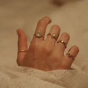 5pcs 원석 반지세트 물방울-WEDD978