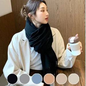 겨울 따뜻한 정장 코트 여자 클래식 머플러 목도리-WCF80D0