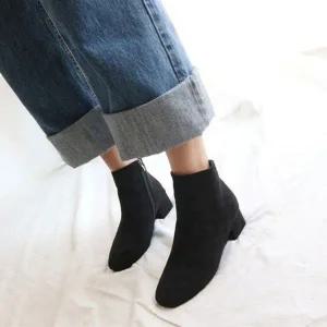스웨이드 발목부츠 앵글부츠 베이직 패션슈즈 데일리-W9624FE