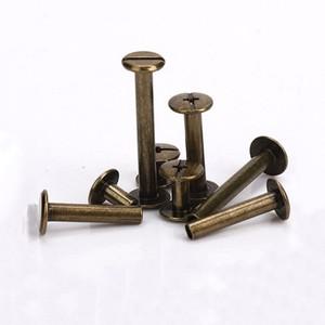 금속 청동 바인딩 시카고 나사 못 긴 스터드 리벳 가죽 공예 하드웨어 액세서리 막대 길이 3  50mm 10 개