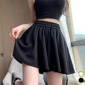[콩심팥심]오버핏 치마바지하프팬츠 올데이