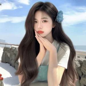 긴머리 웨이브 여성 고온사 패션 가발 매쉬 통가발 (WFK2MRD)