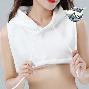 여성용 스타일리시 후드 레이어드 캐주얼 소프트 쉬폰넥케이프 면레이스넥케이프