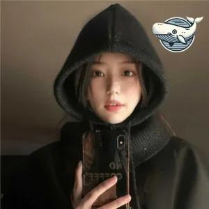 따뜻한 후드 넥워머 조절 끈과 단추 방한 용품 목보호폴라 목방한 넥토시 넥워모