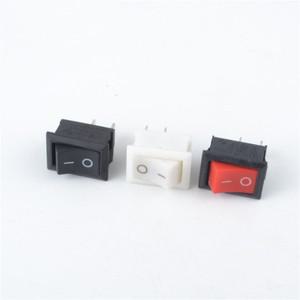 10Pcs 푸시 버튼 스위치 10x15mm SPST 2Pin 3A 250V KCD11 스냅인 onOff 로커 10MM x 검정색 빨간색과 흰색