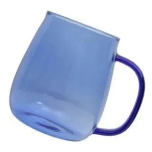 내열 유리 머그컵 블루 400ml 고급 디자인 컵 커피 찻잔