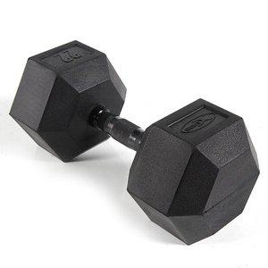[바디엑스] [낱개] 육각아령 고무덤벨 22kg 블랙그립 네츄럴고무