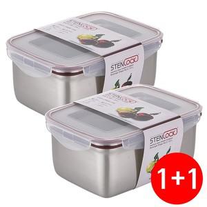 직사각 스텐 반찬통 9호 3.4L 1+1