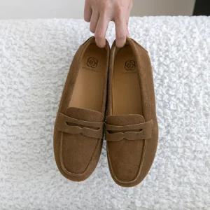 [분홍코끼리](가죽천재) 심쿵 심플 가죽로퍼(3cm)