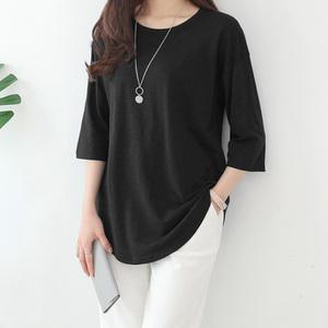 [데일리앤] 셀러비 루즈핏 슬라브 7부 롱 티셔츠