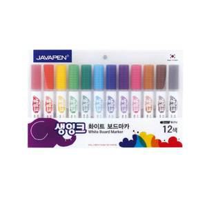 자바 생잉크 화이트보드마카 12색세트 2mm 둥근닙