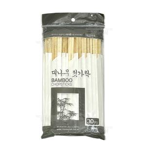 아이존 일회용 대나무 젓가락 30개입 ( 일회용품 피크닉 라면 산낙지 여행 바비큐 식당 다용도 배달 젓가락