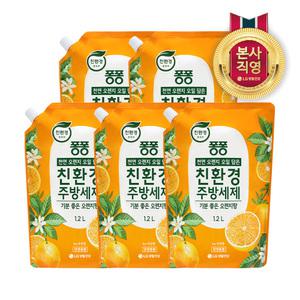퐁퐁 친환경주방세제 오렌지 1.2L 5개