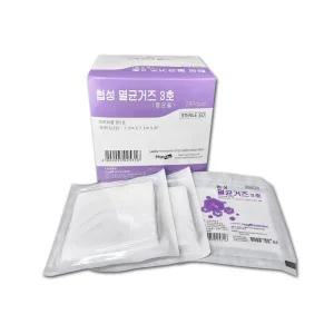  협성 멸균거즈 3호 7.5cmX7.5cmX8P 20포 의료용 탈지면 소독 드레싱 개별포장 