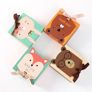 동물 모양 선물 상자 세트(10개) 여우 곰 토끼 두더지 리본 박스 종이 어린이집 유치원