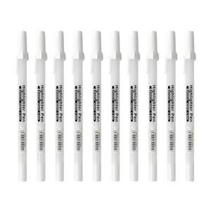 하이라이트 젤펜 0.8mm 10자루 흰색 화이트 미술 다꾸펜 캘리그라피 미술 회화 디자인 데코펜