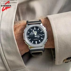 지샥 GM-2100C-5ADR 지얄오크 반메탈 나토밴드 남자 디지털 전자 손목시계