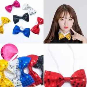 포인트 행사 연말 반짝이 리본 나비넥타이 1p 보타이 파티 소품 생일 이벤트 장식 잔치
