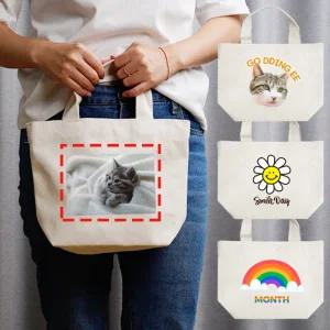 국산 에코백 소형 CAT-S-전사인쇄 무지 (소량 제작 가능) 학원 굿즈 판촉 DIY 소확행