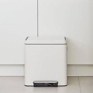 한샘 시그니처 페달 휴지통 30L (15L+15L) 화이트