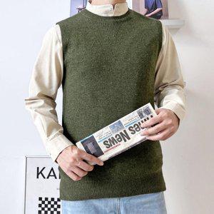 고품질 남성 데일리 캐주얼 기본 심플 울 니트 조끼 베스트 세련된디자인 니트조끼코디 간절기룩 (WFHVZBP)