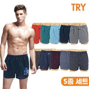 [NS홈쇼핑]트라이 쾌적한 순면 트렁크 남성팬티 5종세트[34981365]