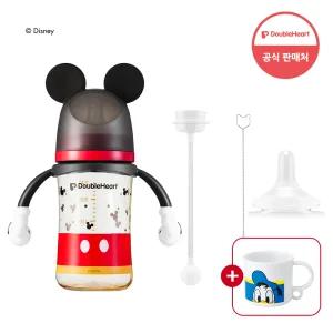 [즉시할인10%] 더블하트 디즈니 에디션 240ml+이유실감 빨대컵세트 (핸들+빨대꼭지+추빨대&브러시)+도날드덕 고리 핸들컵