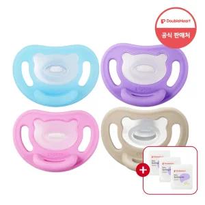 [즉시할인10%] 더블하트 소프트버디 올실리콘 통잠 쪽쪽이 (S~L)+수딩젤 견본 3개