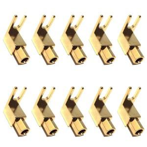 10pcs 골드 스피커 포크 잭 커넥터 스페이드 플러그 4mm U 바나나 어댑터