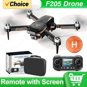 낚시드론 듀얼 카메라 4K HD Wifi FPV RC 헬리콥터와 F205 드론 접이식 Dron Brushless Quadcopter 스크린