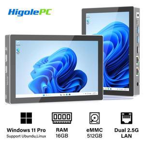 Higole F9B Pro 7'' N100 미니 PC(터치 스크린 포함) Windows 11 WiFi5 16GB 512GB 태블릿 5000mAh 듀얼 2.
