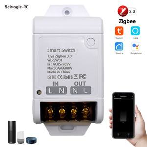 TUYA ZigBee 스마트 회로 차단기, 고출력 릴레이, 홈 무선 제어 스위치, 라이프 앱, 4000W, 30A