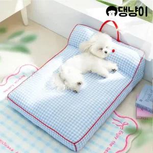 [댕냥이] 체크몽 강아지 고양이 시원한 시어서커 펫베드 침대 방석 L사이즈